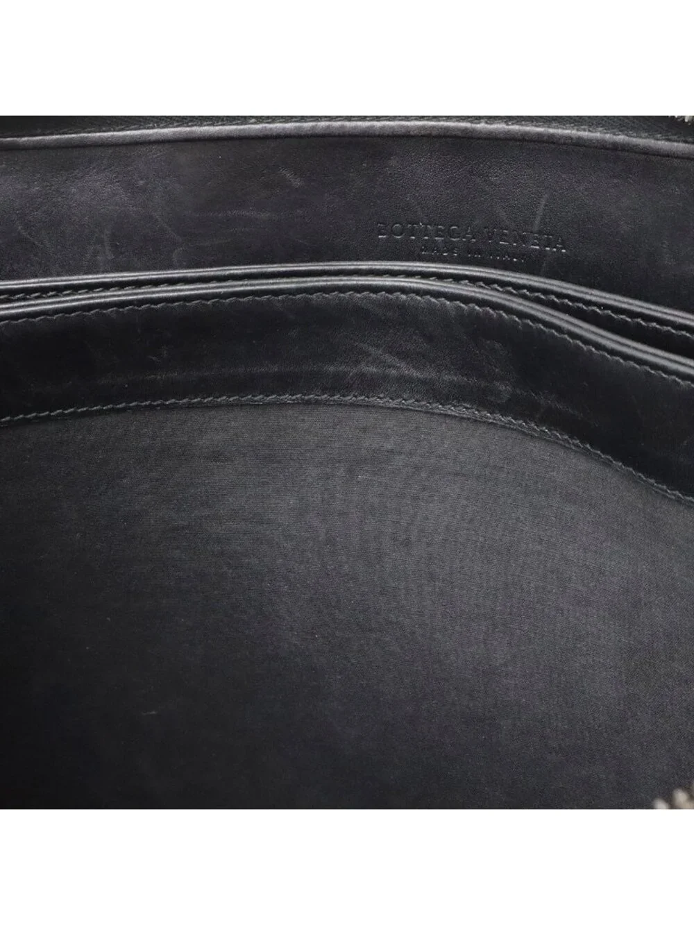 Bottega Veneta Intrecciato Business Briefcase Documents Purse Leather Black
